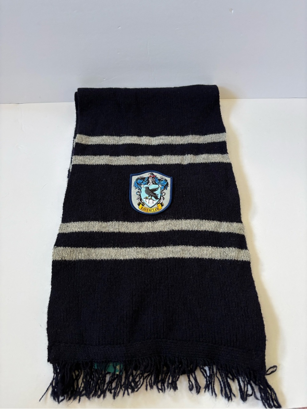 Harry Potter Ravenclaw Wool Blue Grey Scarf Crest Adult Warm Cosplay Halloween‎